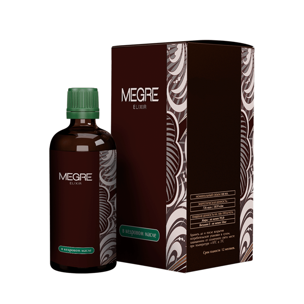 Эликсир MEGRE+ в кедровом масле, 100 мл