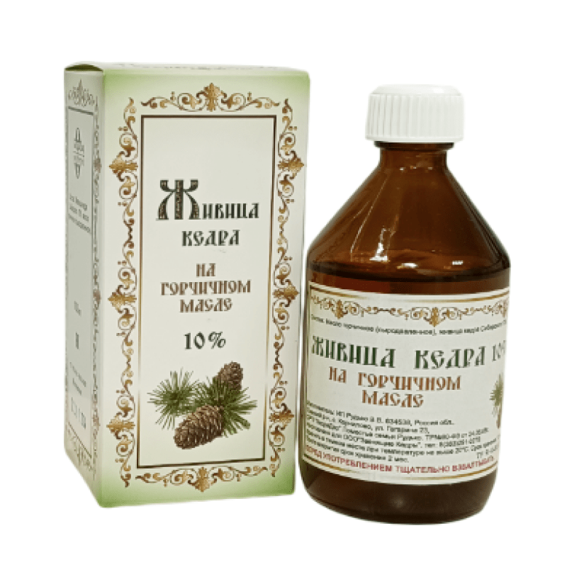 Живица кедра на горчичном масле 10%, 100 мл
